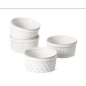 LE TAUCI Ramekins 6 oz, Ramiken for Creme Brulee, Lava 6 Arctic White